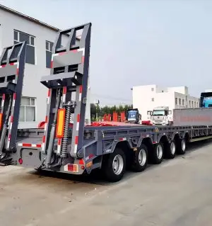 Low Bed Trailer 4 Axle HeavyDuty Lowbed Semi Trailer
