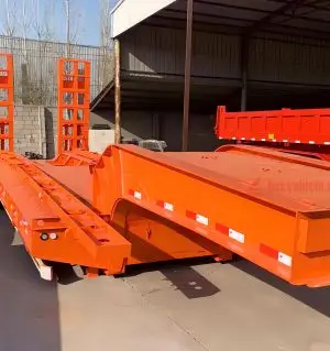Low Bed Trailer 40 Feet Excavator Delivery Semi Trailer